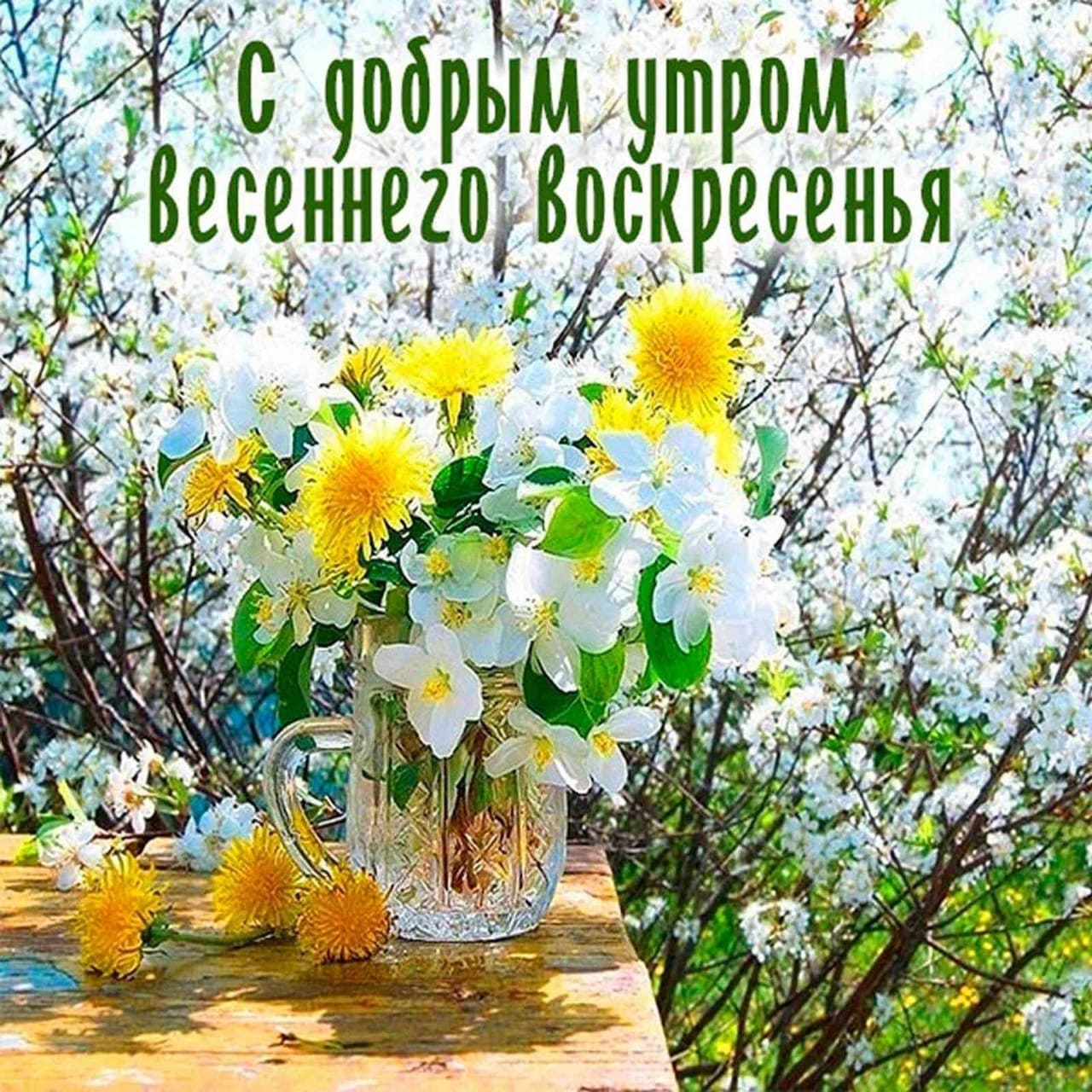 Картинка с добрым утром весеннего воскресенья!
