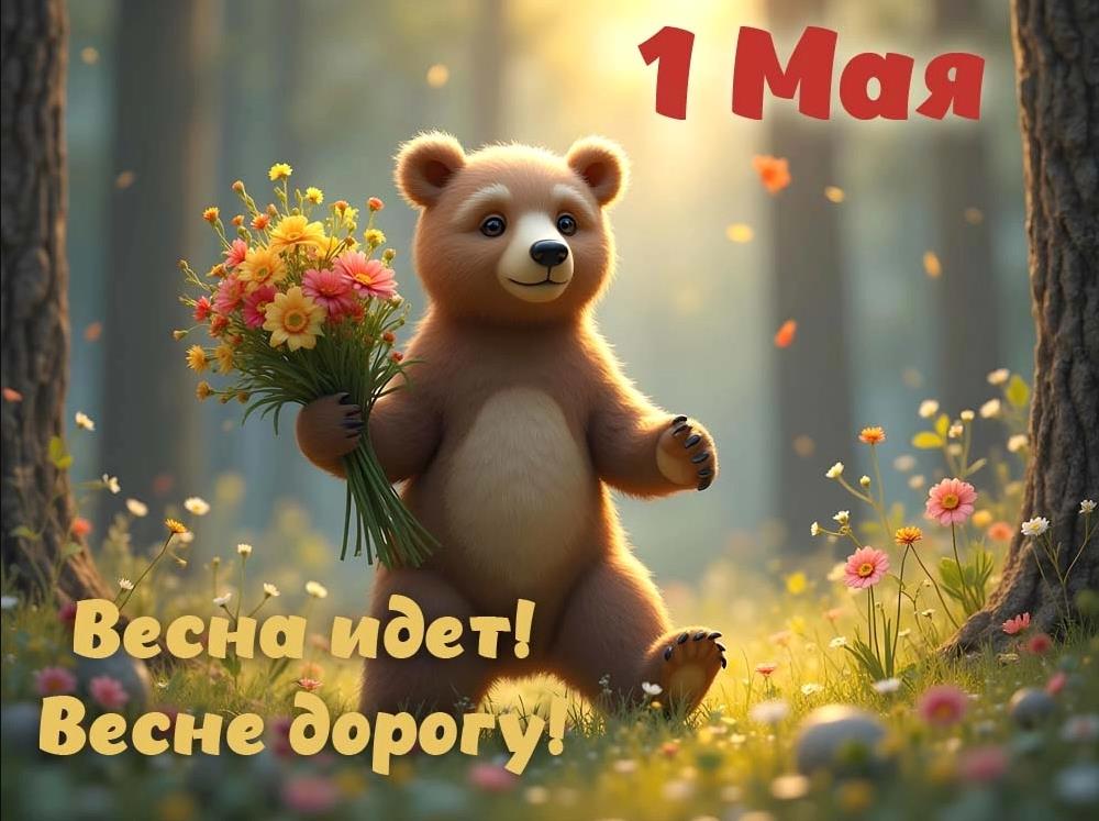 Прикольная открытка весна идёт, весне дорогу! 1 Мая!