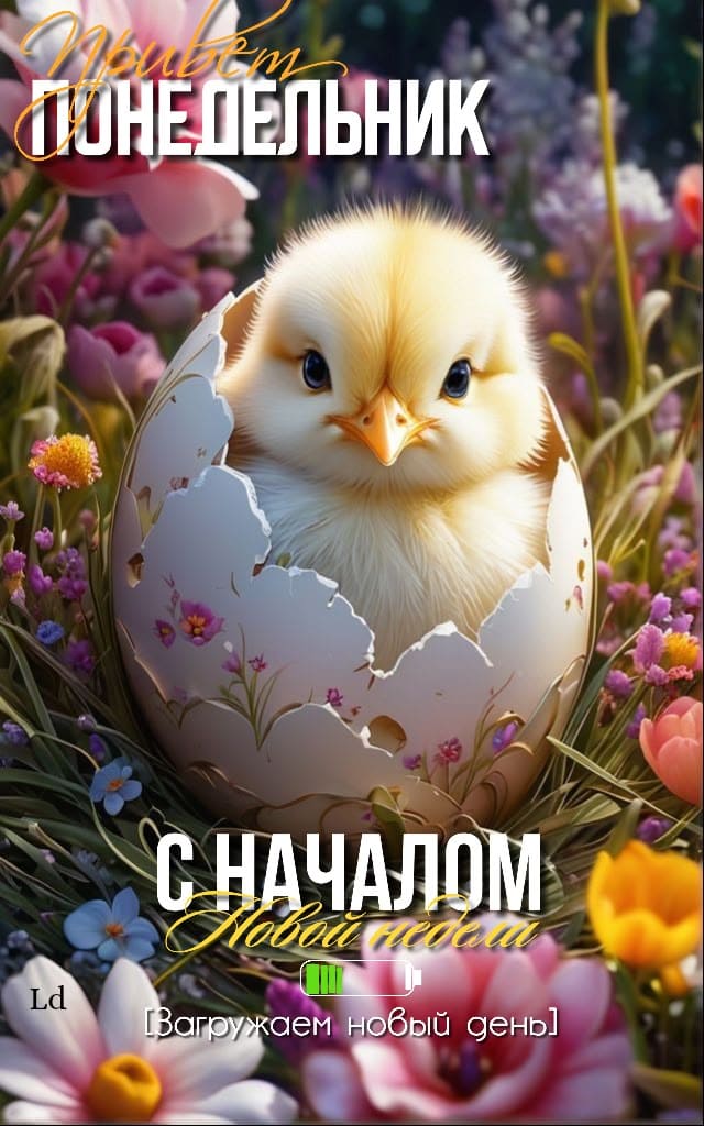 Прикольная открытка привет, понедельник! С началом новой недели!