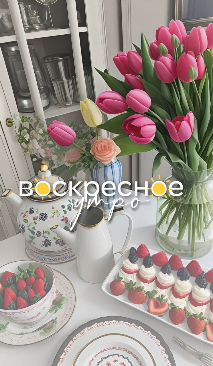 Весенние тюльпаны в воскресное утро!