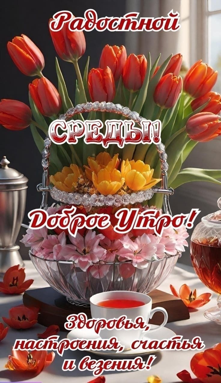 Букет красных тюльпанов утром в Среду!