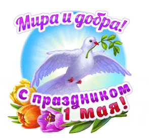Анимированный стикер голубь мира на 1 Мая