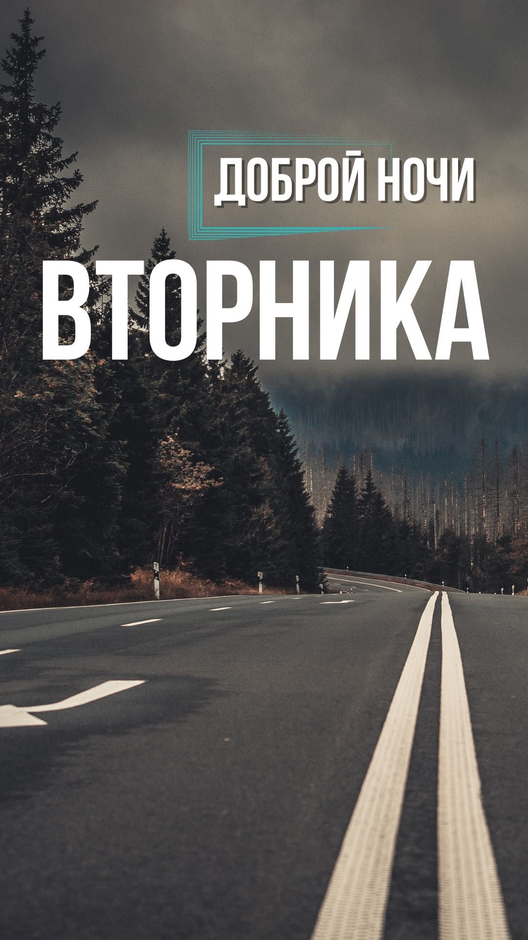 Открытка с пожеланием доброй ночи Вторника!