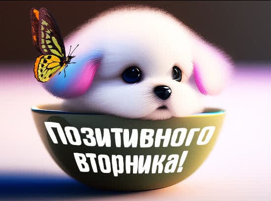 Прикольная открытка с пожеланием позитивного Вторника