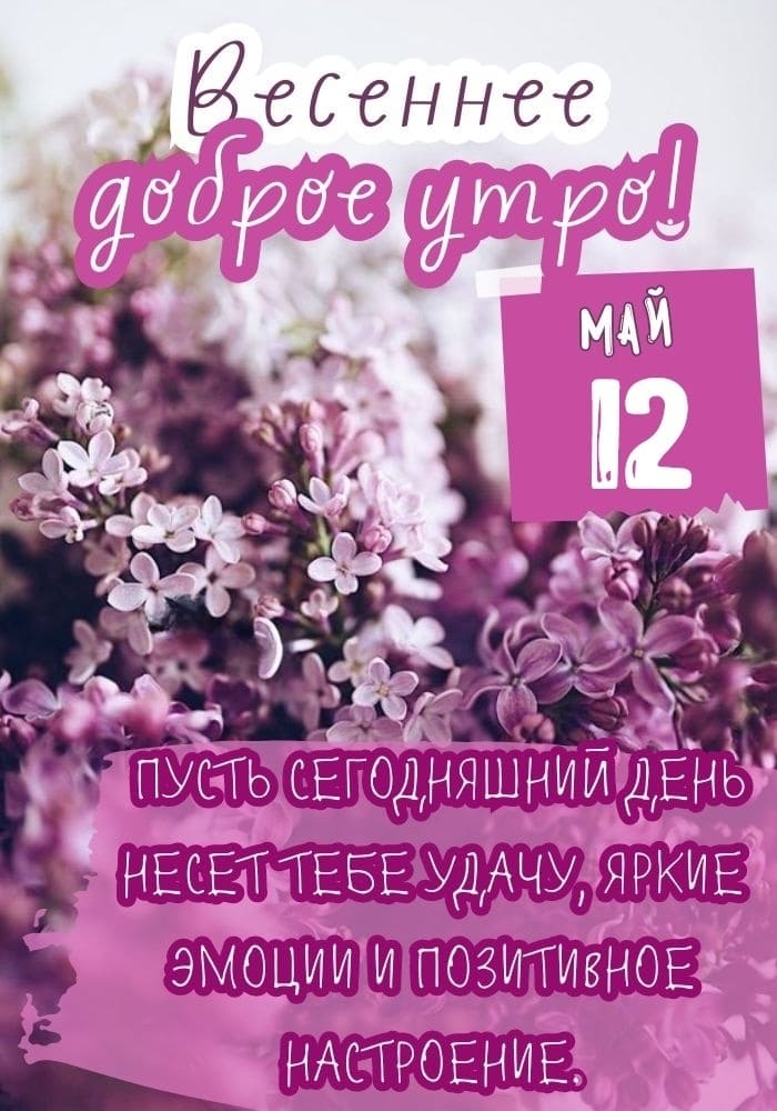 Открытка с добрым утром 12 Мая