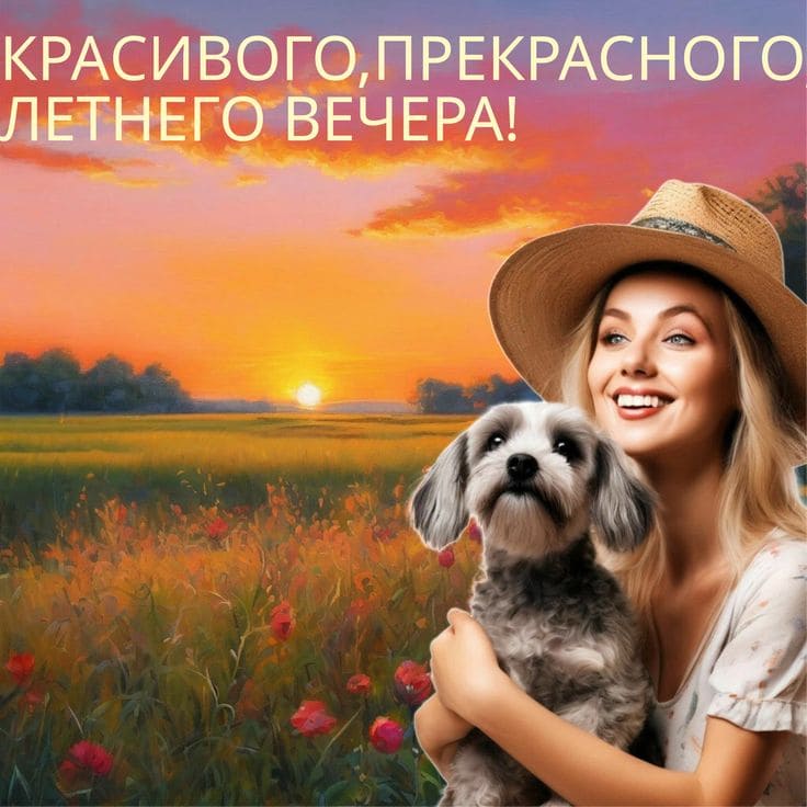 Красивого, прекрасного летнего вечера! - открытка