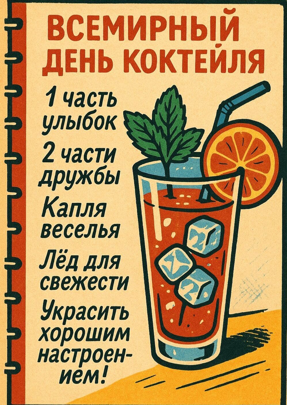 Открытка на Всемирный день коктейля 13 Мая