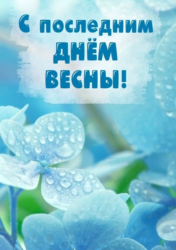 Красивая открытка поздравляю с последним днём Весны!