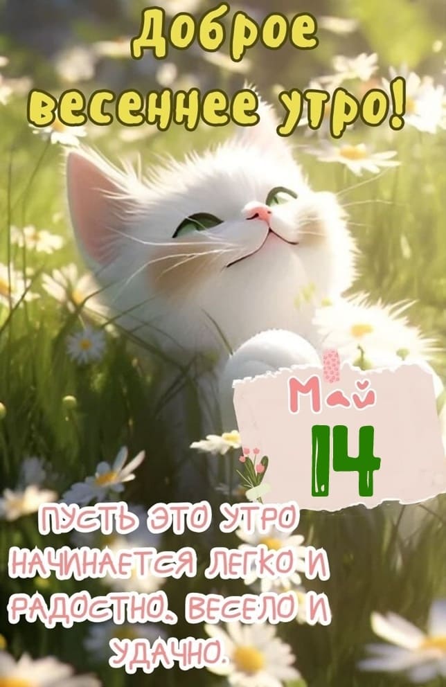 Картинка с добрым утром 14-го Мая!