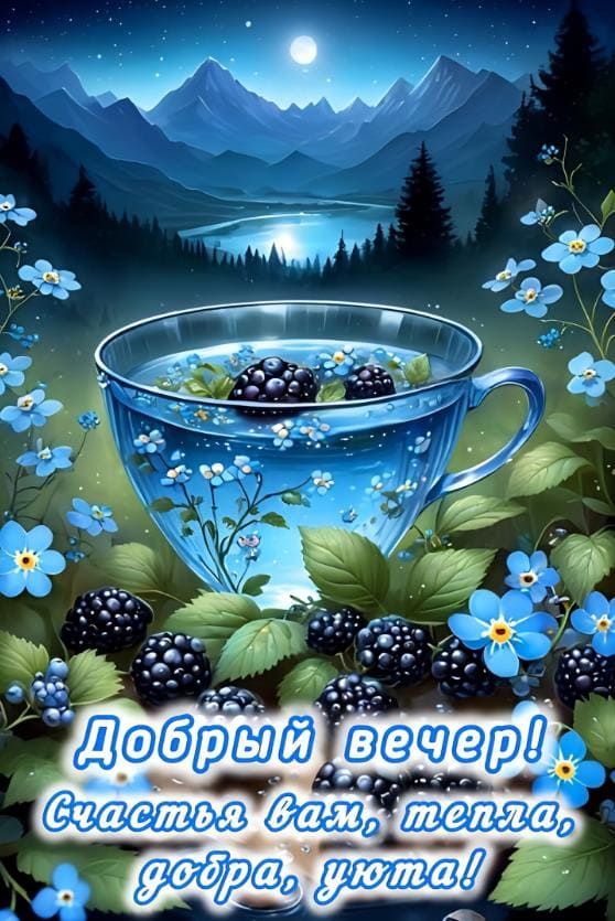 Добрый вечер! Счастья вам, тепла, добра, уюта! - картинка с пожеланием