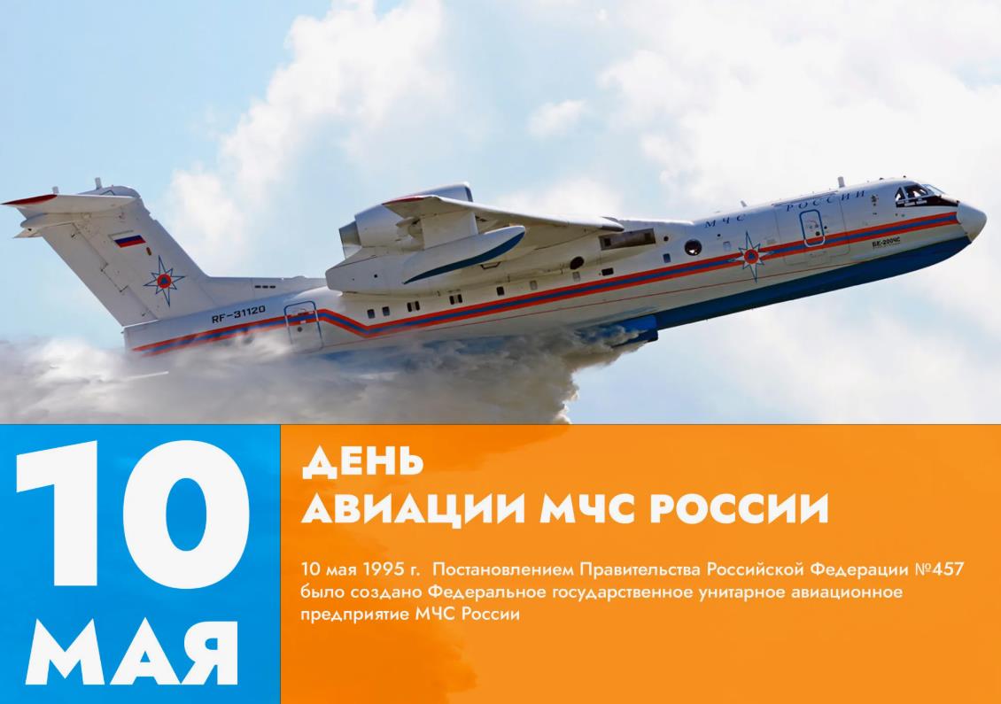 Открытка - поздравление с днём авиации МЧС России 10 Мая