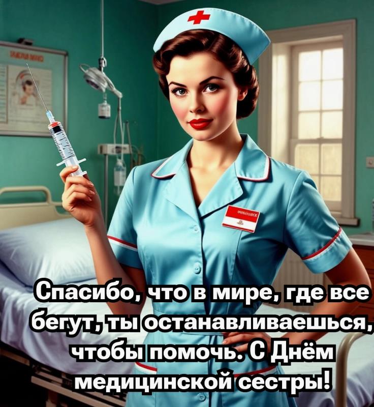 Новая открытка на день медицинской сестры с пожеланиями