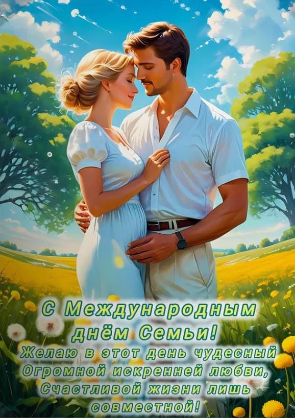 Романтическая открытка с международным днём семьи