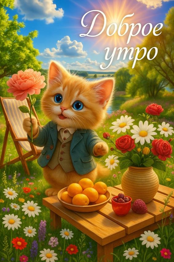 Котик желает тебе доброго утра!