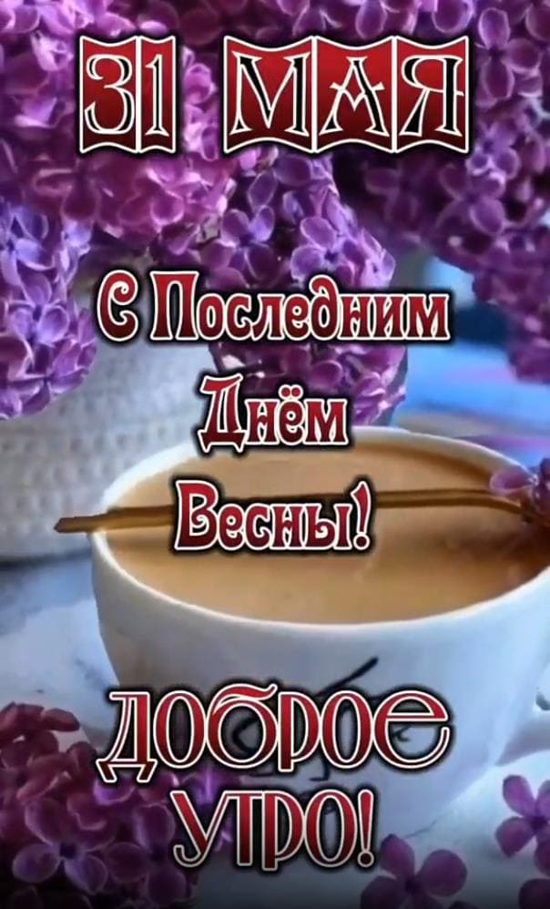 Доброе утро! 31 Мая - С последним днём весны! - открытка