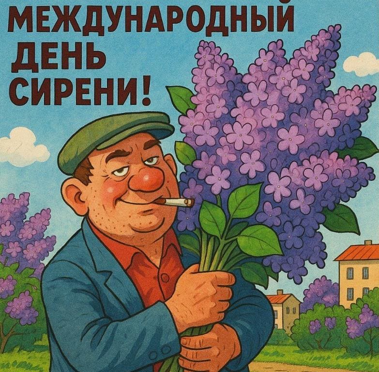 Прикольная открытка на Международный день Сирени