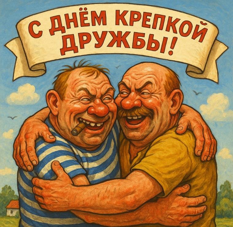 Смешная картинка с днём крепкой дружбы для мужиков