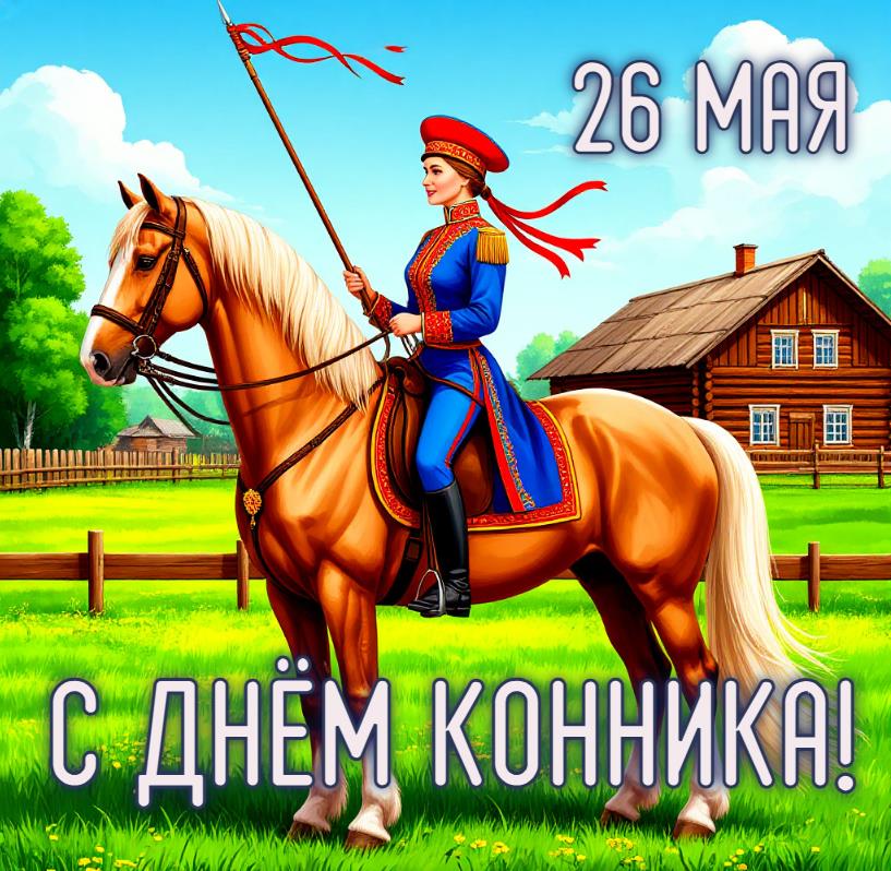 Новая красивая открытка на день конника