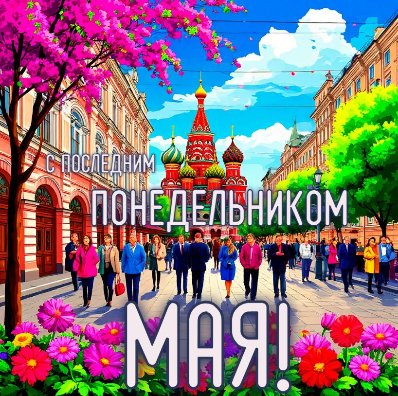 Открытка с последним понедельником мая