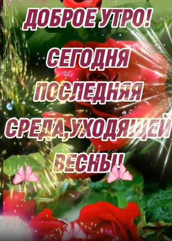 Картинка доброе утро! Сегодня последняя среда, уходящей Весны!