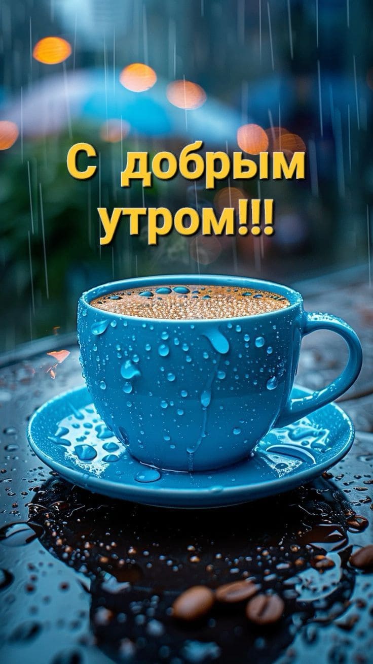 Чашечка кофе утром в дождливую погоду!
