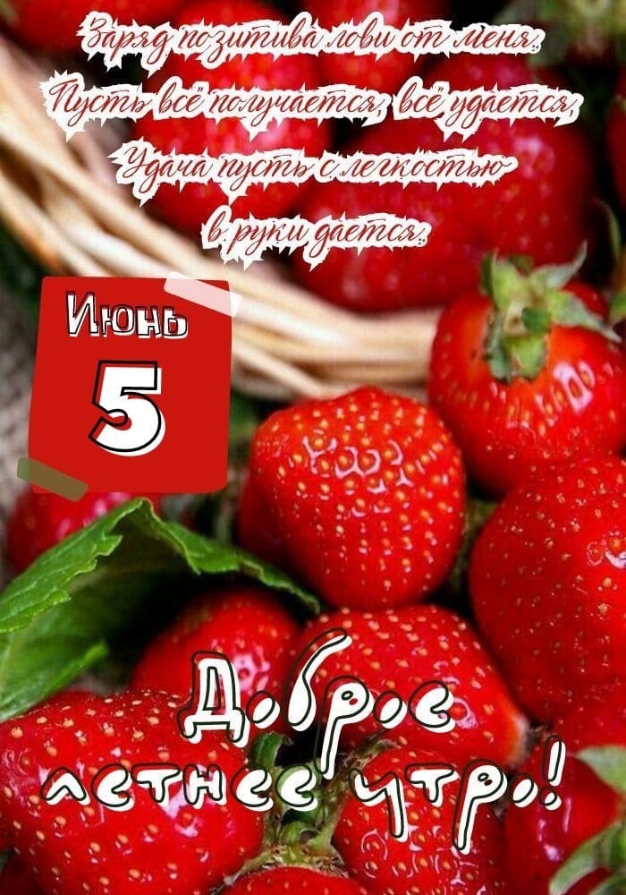Картинка с пожеланиями доброго утра 5 Июня