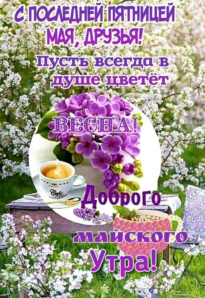 Открытка доброго утра! С последней майской пятницей! - с пожеланием