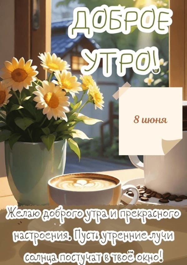 Картинка желаю доброго утра 8-го Июня