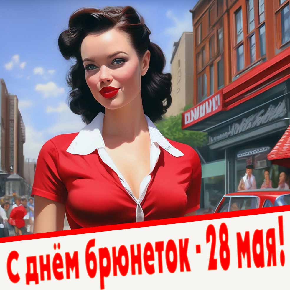 С днём брюнеток! - картинка на праздник 28 мая
