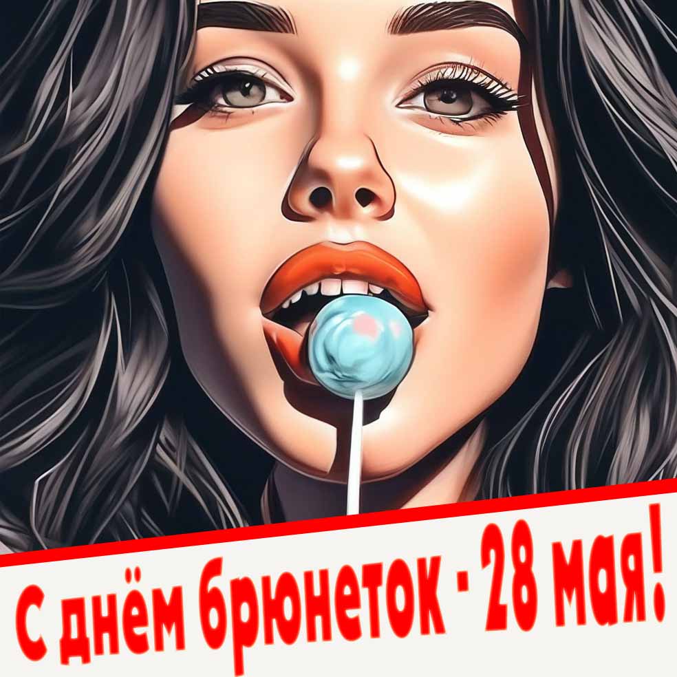Креативная картинка с днём брюнеток 28 мая