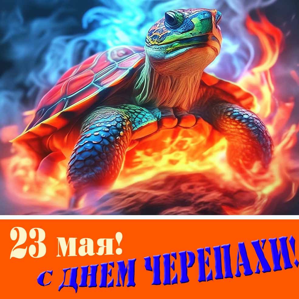 Красивая открытка с Всемирным днём Черепах
