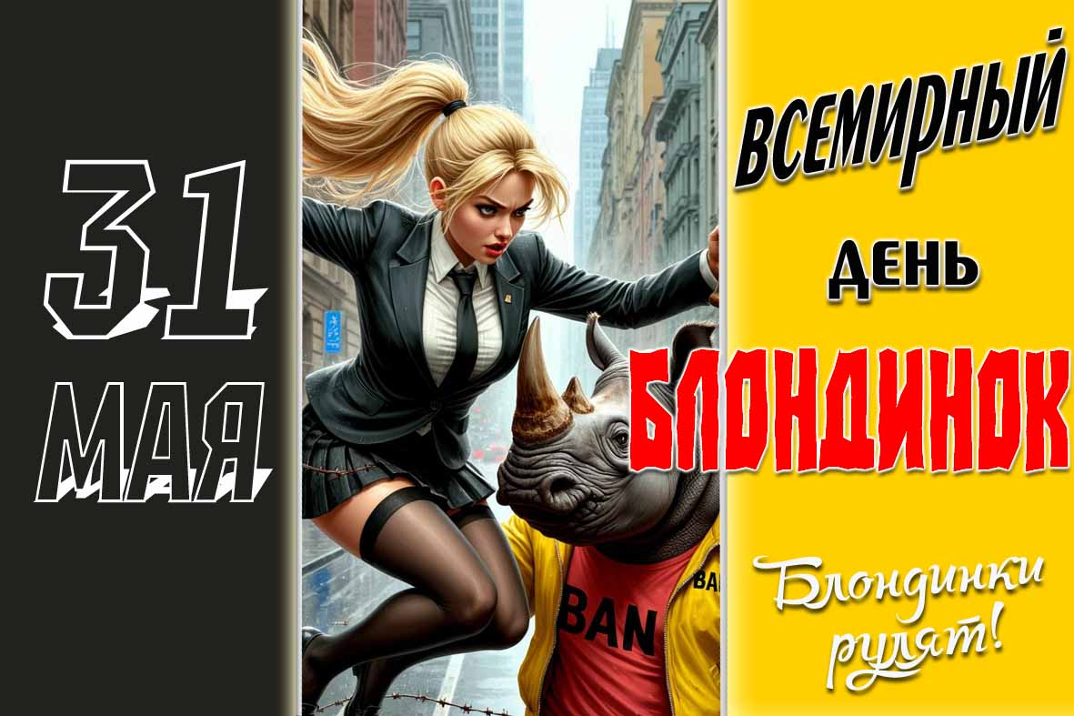 Новая открытка 31 Мая - Всемирный день блондинок! Блондинки рулят!