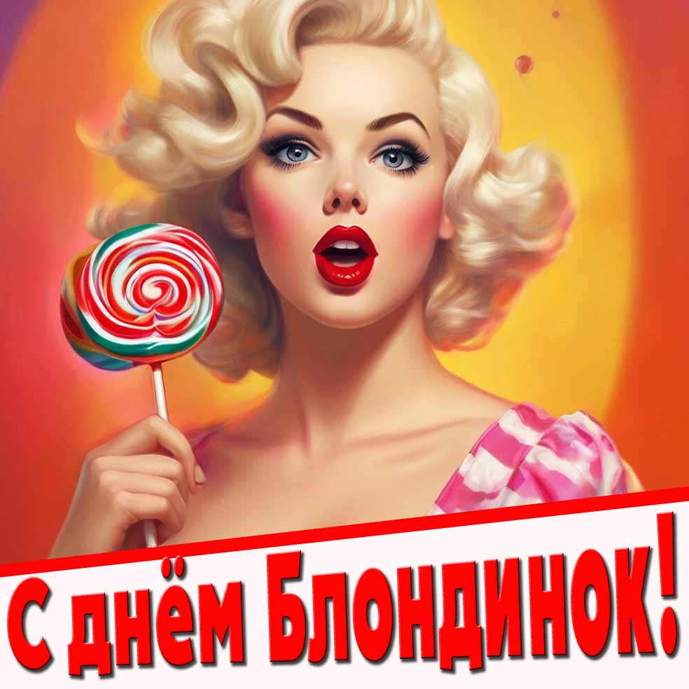 С днём Блондинок! - открытка в Пин Ап стиле