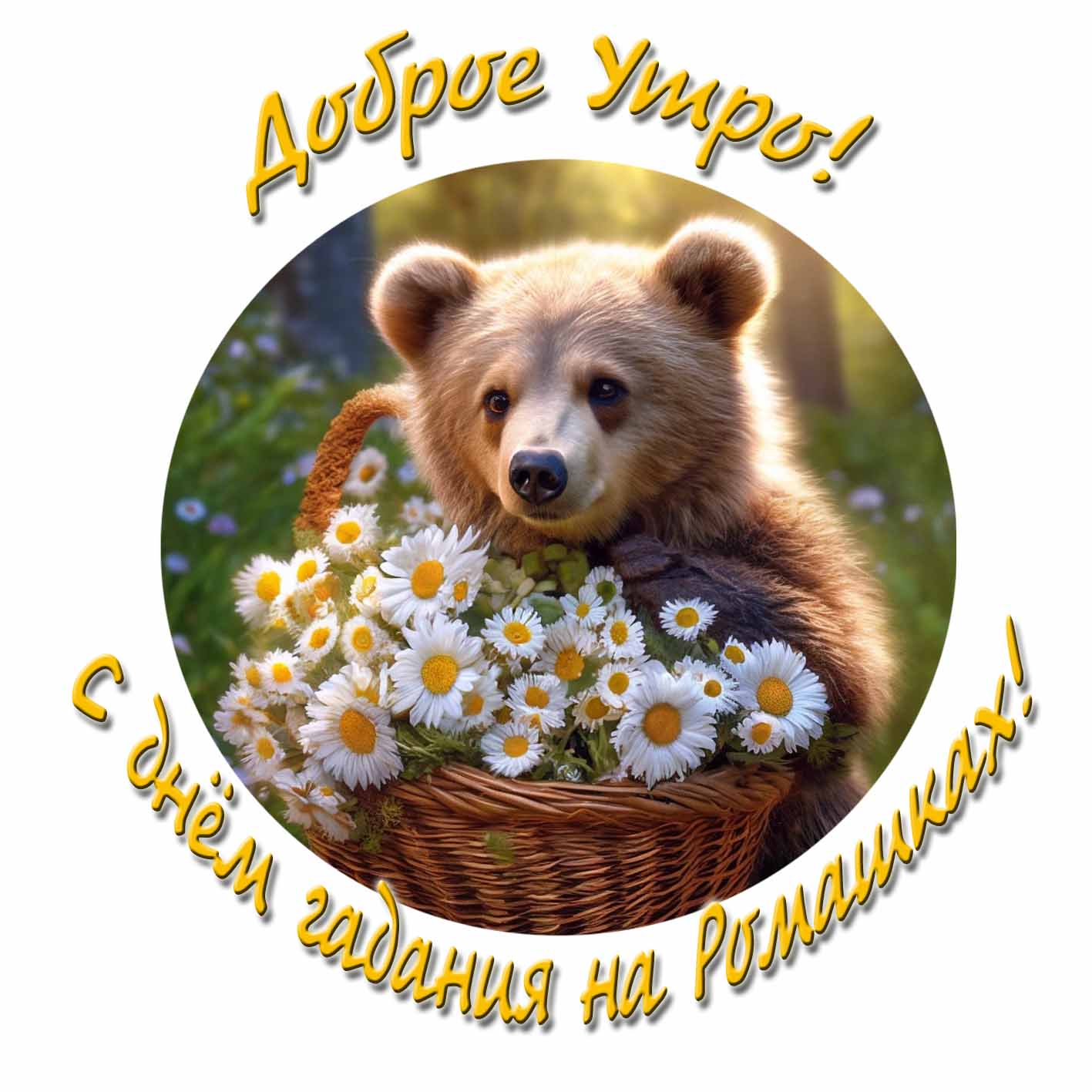 С добрым утром! С днём гадания на ромашках! - прикольная картинка
