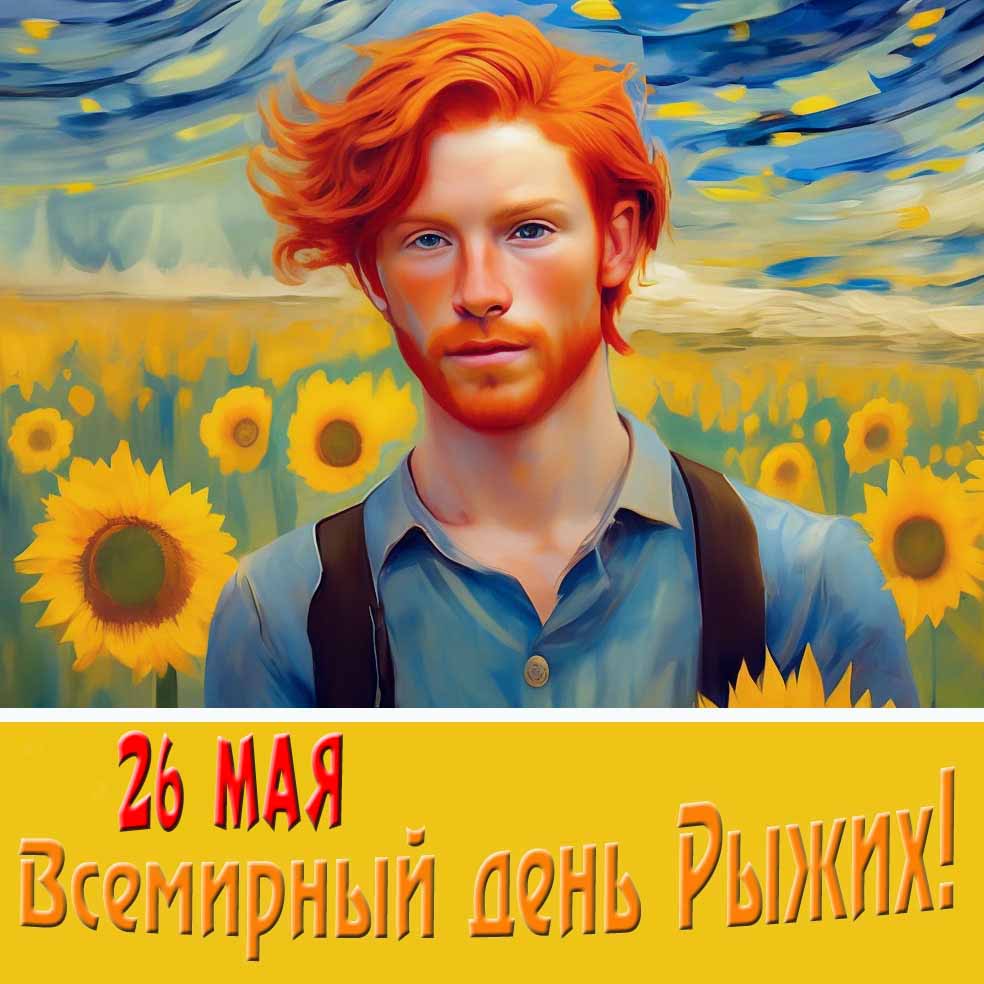 Открытка для мужчин на Всемирный день рыжих 26 мая
