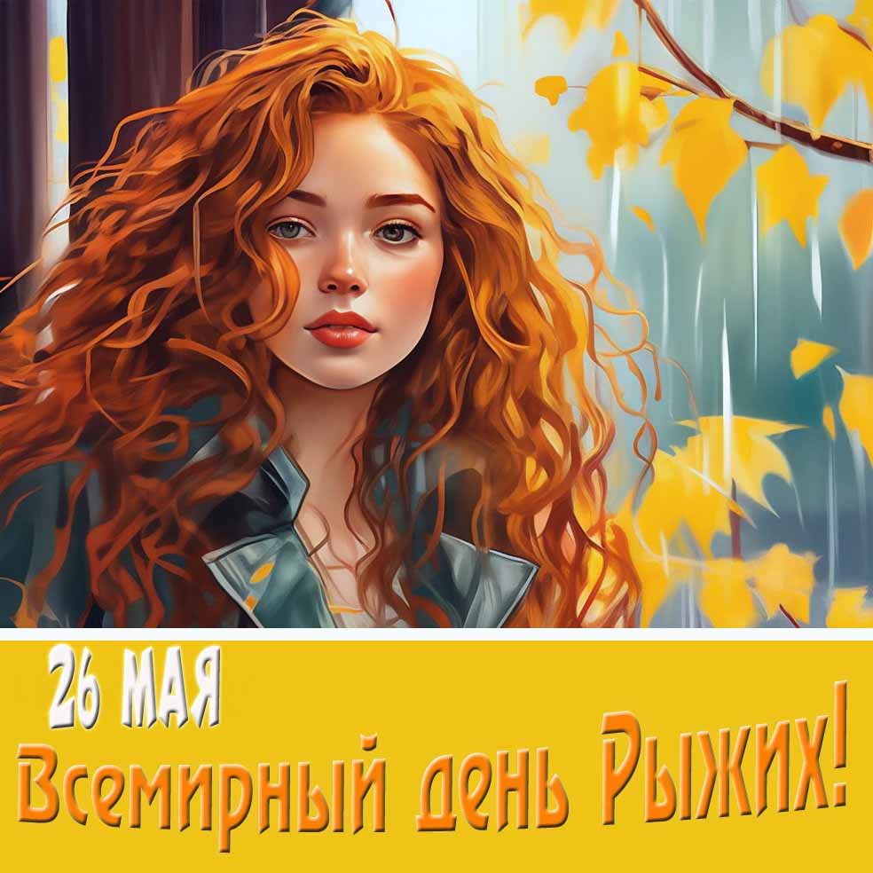 Новая картинка для девушек на всемирный день рыжих 26 мая 2025