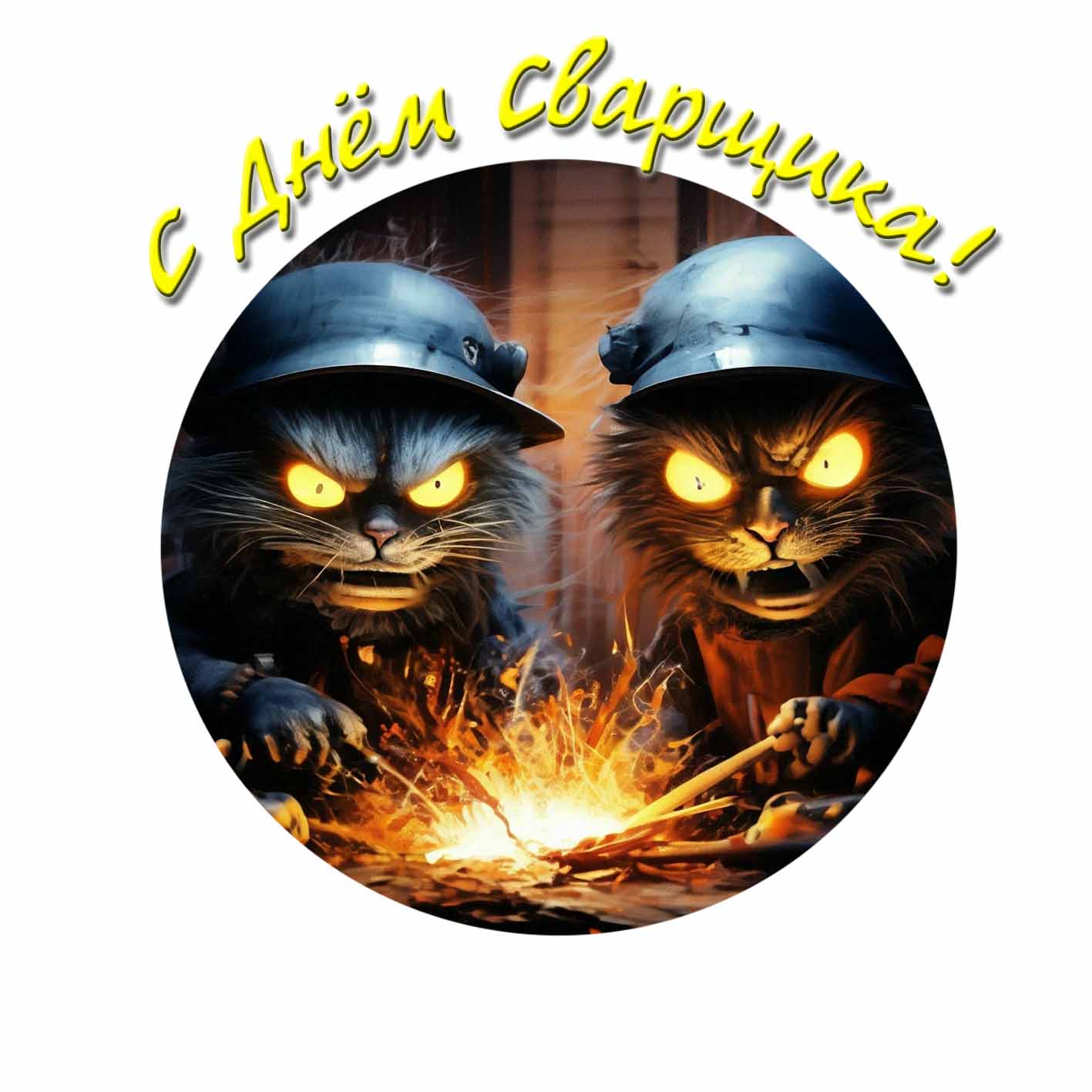 Смешная картинка на день сварщика с котами