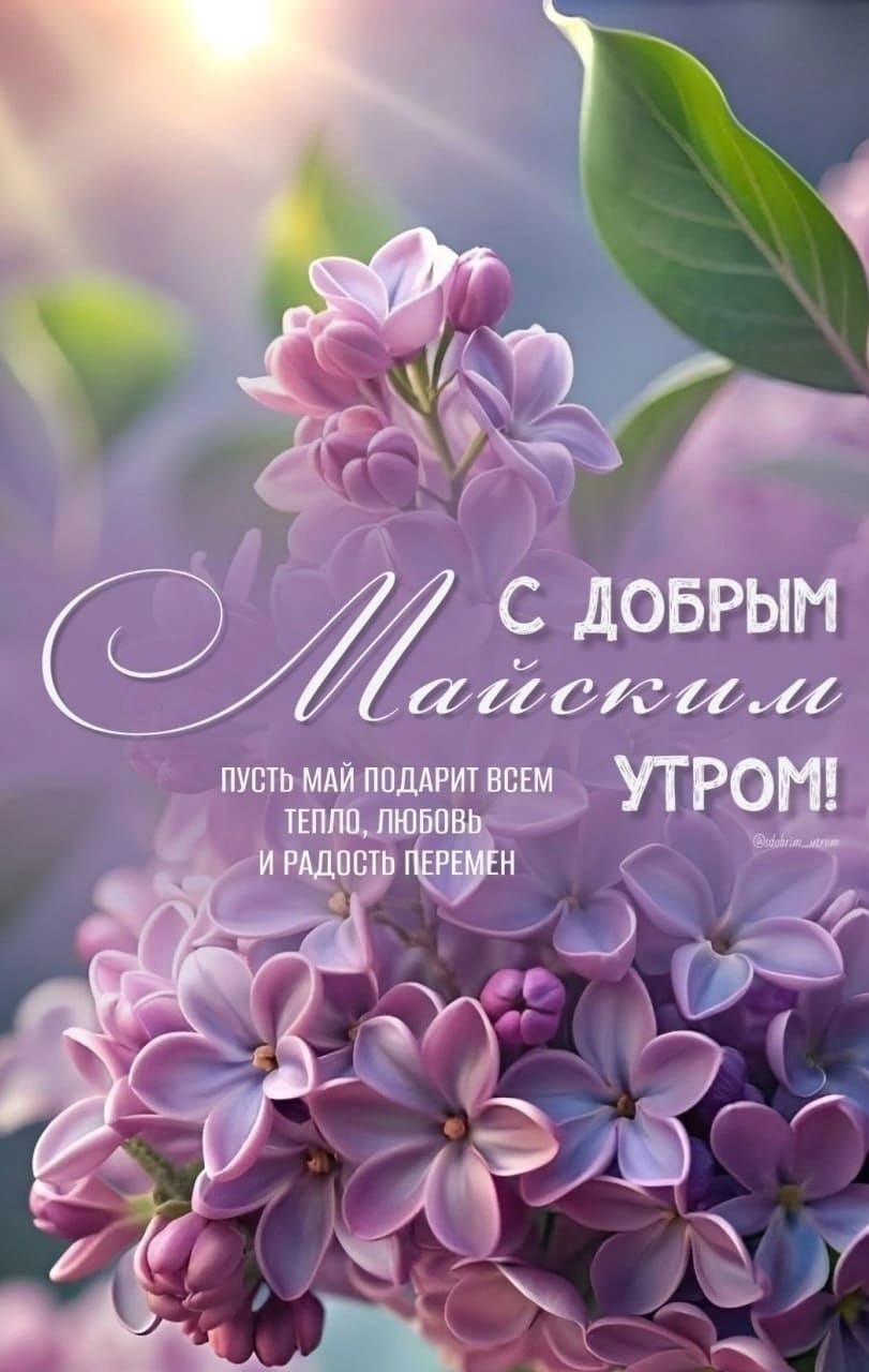 Красивая открытка с добрым майским утром и с пожеланиями
