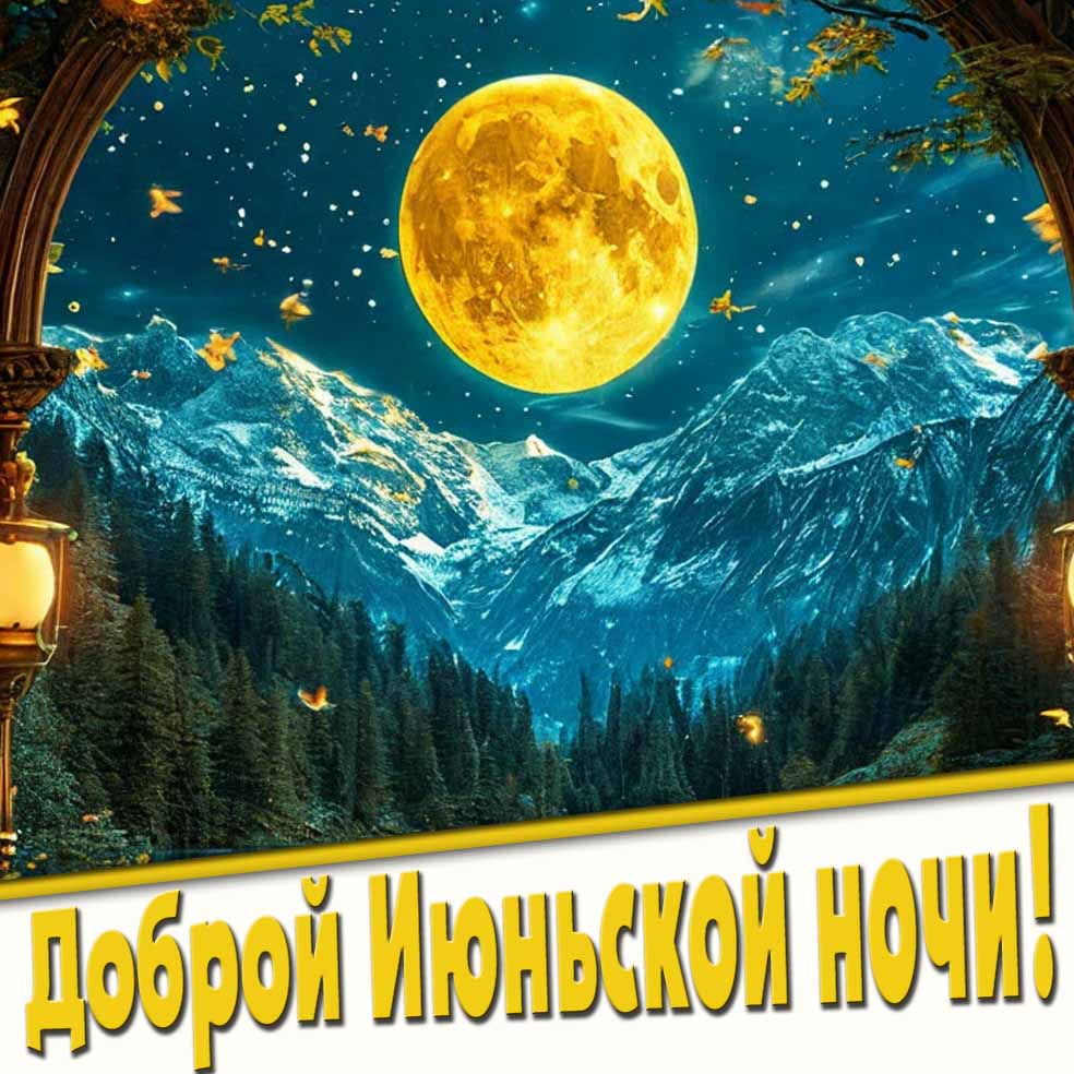 Красивая открытка доброй июньской ночи