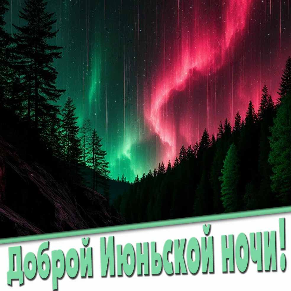 Доброй июньской ночи! - картинка с северным сиянием