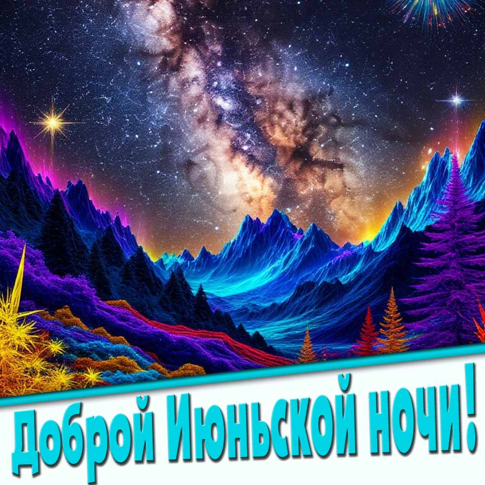 Креативная открытка доброй июньской ночи