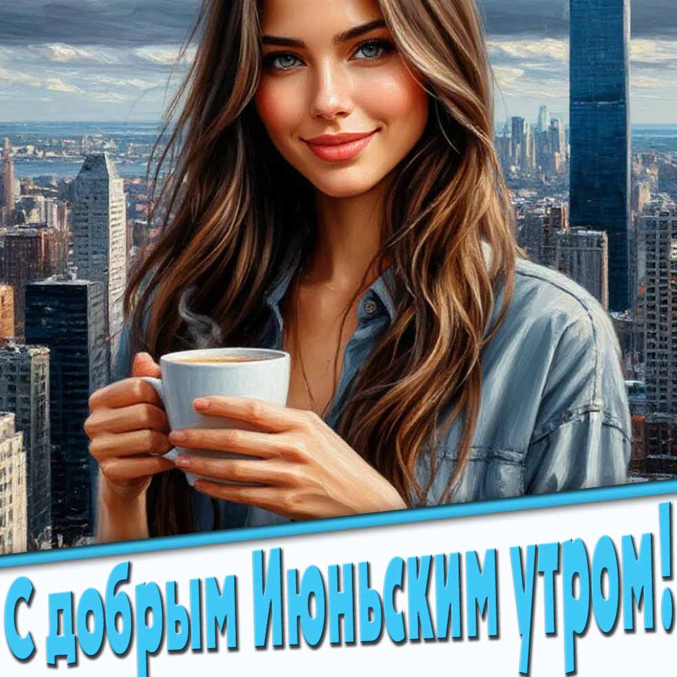 С добрым Июньским утро! -картинка с красивой девушкой