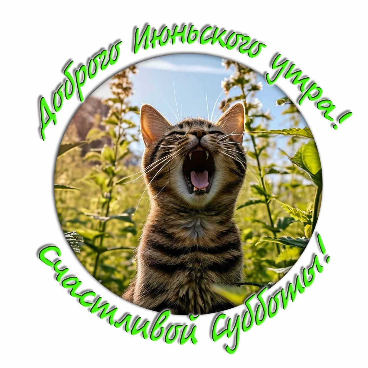 Прикольная открытка "Доброго Июньского утра! Счастливой субботы!"