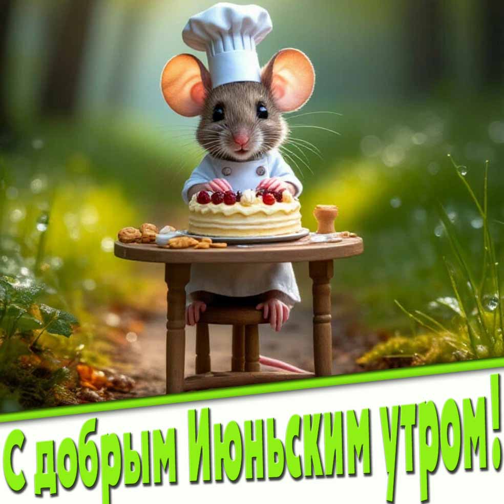 Милая картинка с пожеланием доброго Июньского утра!