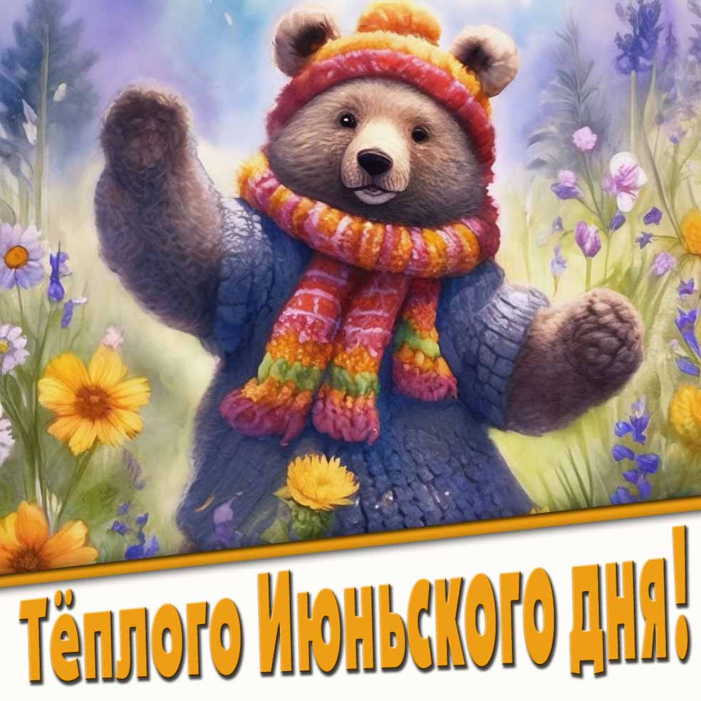 Тёплого Июньского дня! - смешная картинка с медведем