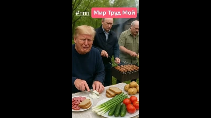 Видео прикол Путин, Трамп и Лукашенко поздравляют "Мир! Труд! Май!" С первым мая товарищи!