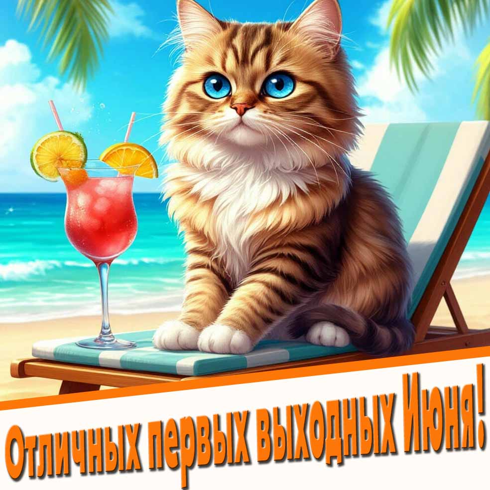 Отличных первых выходных Июня! - прикольна картинка с котиком