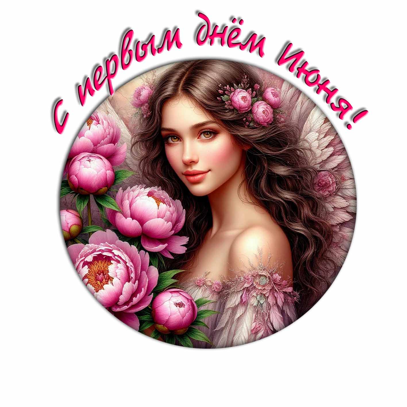 С первым днём Июня! - красивая картинка с девушкой в цветах