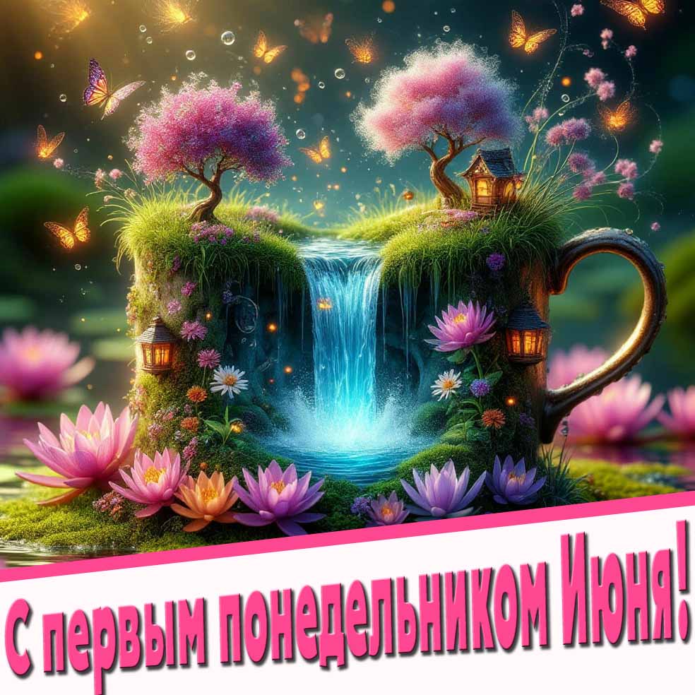 Сказочная картинка с первым понедельником Июня