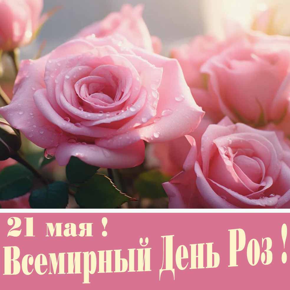 Красивая открытка на Всемирный день роз - 21 Мая